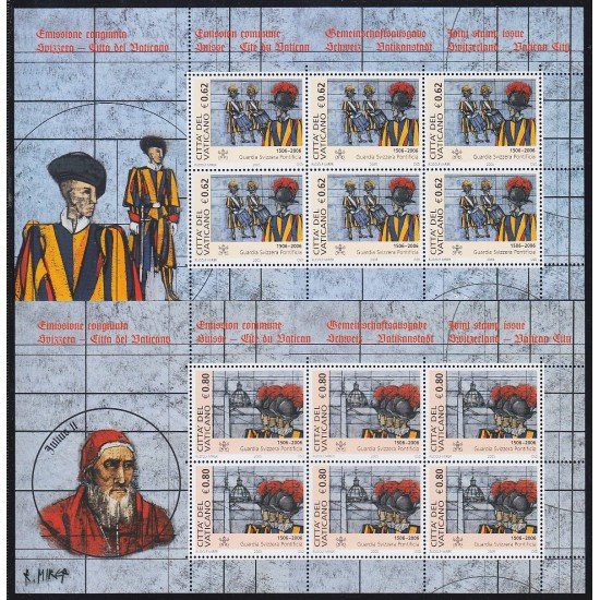 Vaticano 1391/92 2005 Minihojita Pontificia Guardia Suiza MNH