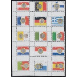 Vaticano 1345/59 2004 Euro moneda única en 15 Estados MNH