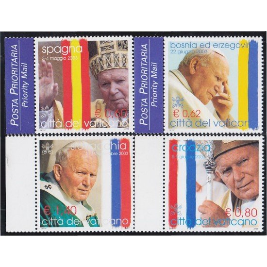 Vaticano 1328/31 2004 Viajes de SS Juan Pablo II MNH