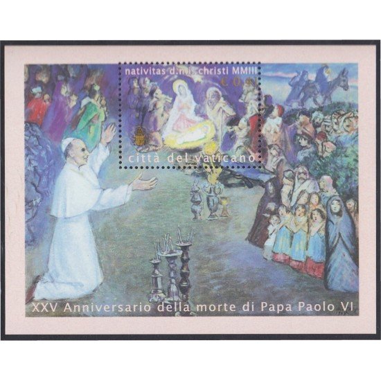 Vaticano HB 26 2003 25º Aniversario de la muerte del Papa Paolo VI MNH Vaticano HB 26 2003 25º Aniversario de la muerte del Papa Paolo VI MNH