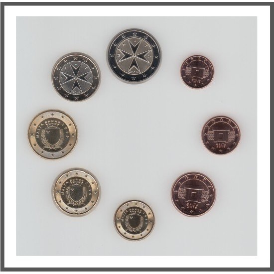 Malta 2019 Emisión monedas Sistema monetario euro € Tira Malta 2019 Emisión monedas Sistema monetario euro € Tira