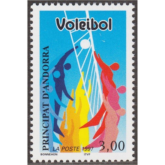 Andorra Francesa 486 1997 Voleibol Dibujo Alegórico MNH