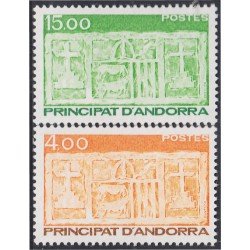 Andorra Francesa 346/47 1986 Escudo primitivo del Vallés MNH Andorra Francesa 346/47 1986 Escudo primitivo del Vallés MNH