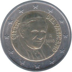 Vaticano 2010 2 € euros No conmemorativos Benedito XVI 