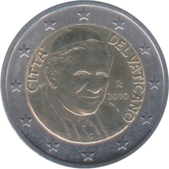 Vaticano 2010 2 € euros No conmemorativos Benedito XVI 