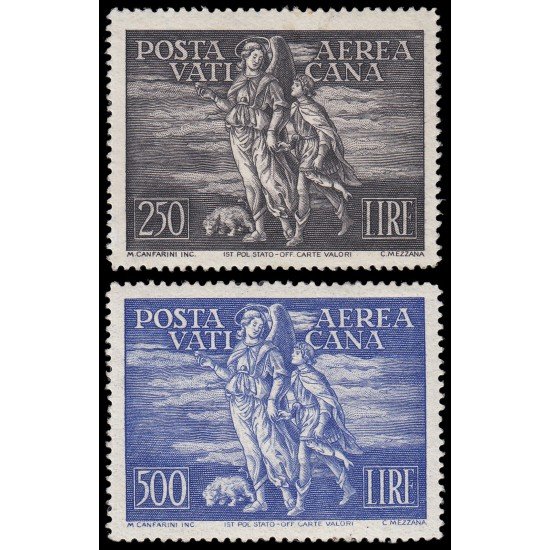Vaticano Aéreo 16/17 1948 Toby y el Arcángel Rafael MNH Vaticano Aéreo 16/17 1948 Toby y el Arcángel Rafael MNH