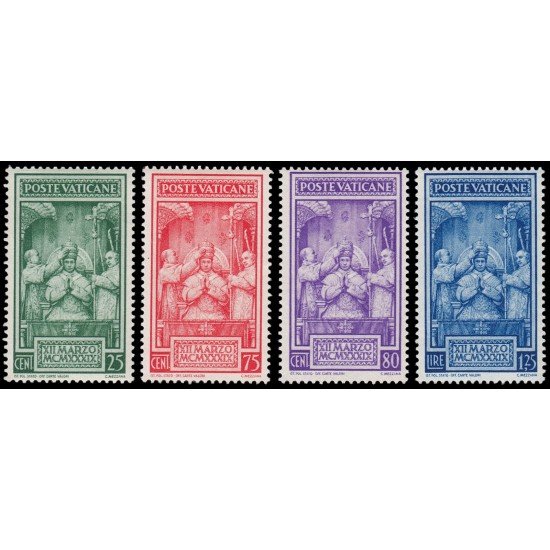Vaticano 86/89 1939 Coronación de Pío XII Religión MH Vaticano 86/89 1939 Coronación de Pío XII Religión MH