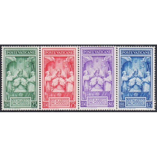 Vaticano 86/89 1939 Coronación de Pío XII Religión MH Vaticano 86/89 1939 Coronación de Pío XII Religión MH