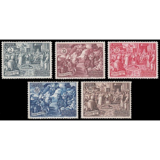 Vaticano 167/71 1951 XV Cent. Concilio Calcedonia MNH Vaticano 167/71 1951 XV Cent. Concilio Calcedonia MNH