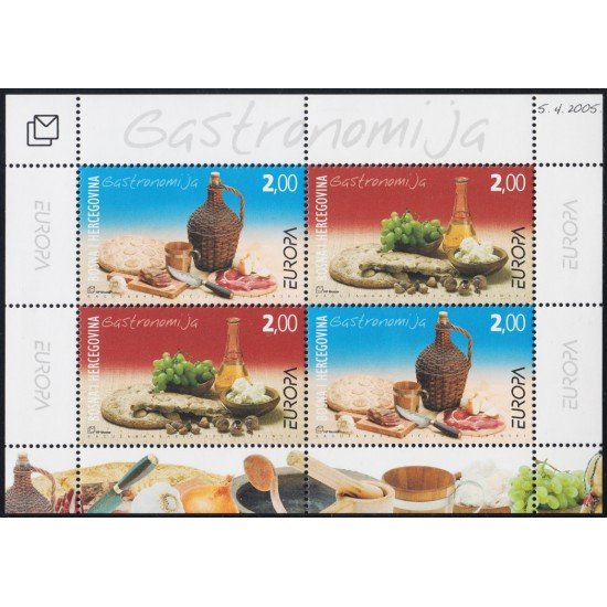 Bosnia y Herzegovina 132/33 2005 Minihojita La Gastronomía MNH 