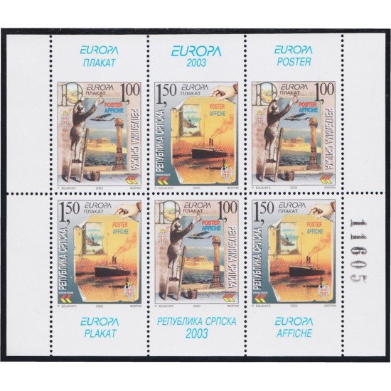 Bosnia y Herzegovina 253/54 2003 Minihojita Arte del cartel MNH Bosnia y Herzegovina 253/54 2003 Minihojita Arte del cartel MNH