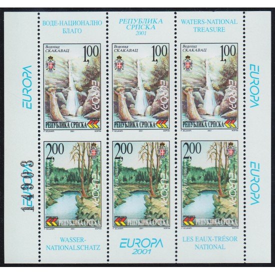 Bosnia y Herzegovina 204/05 2001 Minihojita Agua riqueza natural MNH Bosnia y Herzegovina 204/05 2001 Minihojita Agua riqueza natural MNH