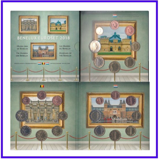 Benelux 2018 Cartera € euro Euroset Museos de  Benelux