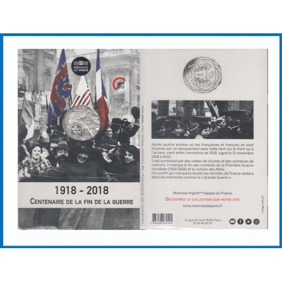 Francia France 2018 Cartera Oficial Coin Card 10 € euros Plata Francia France 2018 Cartera Oficial Coin Card 10 € euros Plata