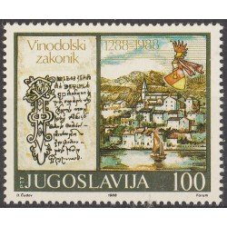 Yugoslavia 2138 1988 700 aniversario del Código Vinodol MNH Yugoslavia 2138 1988 700 aniversario del Código Vinodol MNH