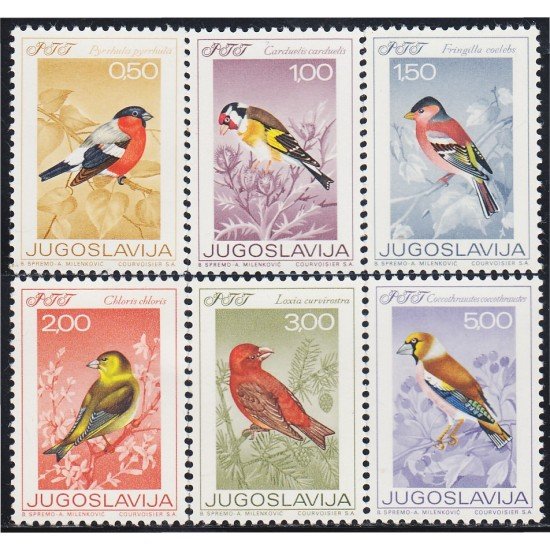 Yugoslavia 1177/82 1968 Pájaros diversos Birds MNH Yugoslavia 1177/82 1968 Pájaros diversos Birds MNH