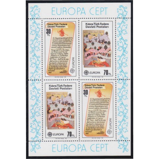 Chipre turco HB 3 1982 Europa CEPT Datos Históricos MNH Chipre turco HB 3 1982 Europa CEPT Datos Históricos MNH