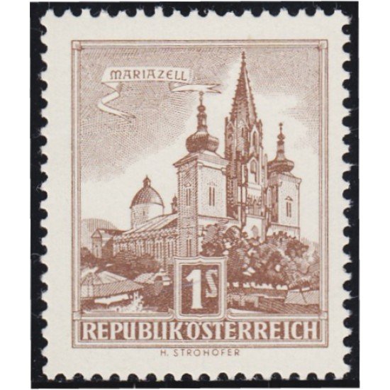 Austria Österreich 871A 1957/65 Basílica de Mariazell MNH Austria Österreich 871A 1957/65 Basílica de Mariazell MNH