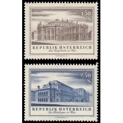 Austria Österreich 853/54 1955 Reconstrucción de Teatros de Viena MNH