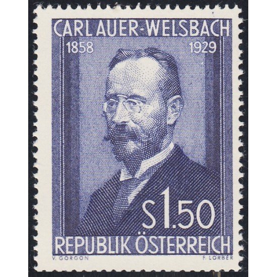 Austria Österreich 840 1954 Químico Carl Auer von Welsbach MNH