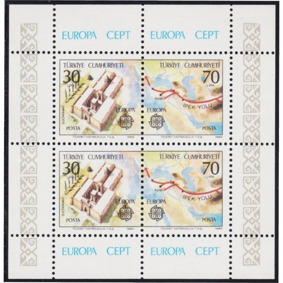 Turquía HB 23 1982 Europa Datos Históricos MNH Turquía HB 23 1982 Europa Datos Históricos MNH