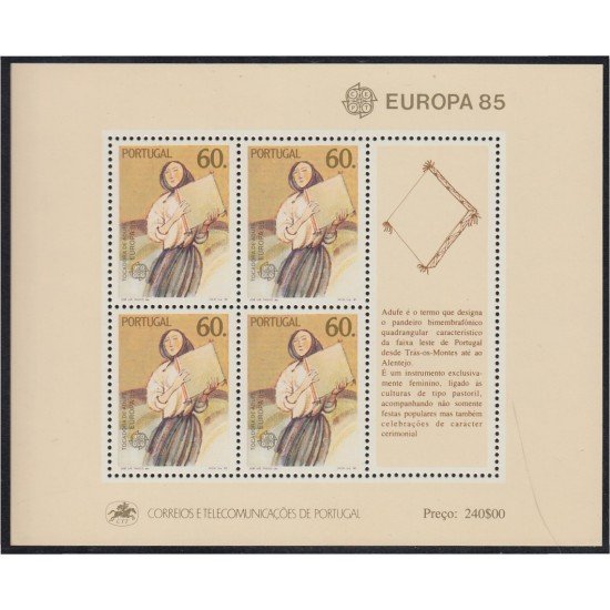 Portugal HB 48 1985 Europa Año europeo de la Música MNH