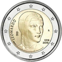 Italia 2019 2 € euros conmemorativos Leonardo Da Vinci Italia 2019 2 € euros conmemorativos Leonardo Da Vinci