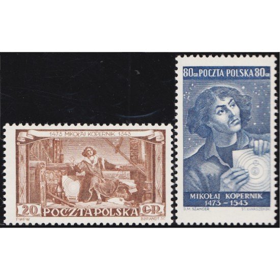 Polonia Poland 709/10 1953 Nicolas Copernic MNH Polonia Poland 709/10 1953 Nicolas Copernic MNH