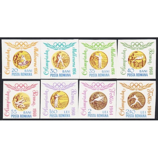 Rumanía Romania 2076/83 1964 Medallas olímpicas rumanas MNH sin dentar Rumanía Romania 2076/83 1964 Medallas olímpicas rumanas MNH sin dentar