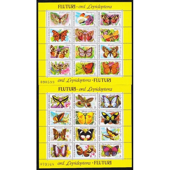 Rumanía HB 213/14 1991 Fauna Mariposas Butterflies MNH