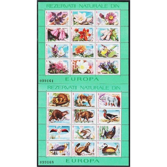 Rumanía HB 191/92 1987 Reservas naturales de Europa MNH Rumanía HB 191/92 1987 Reservas naturales de Europa MNH