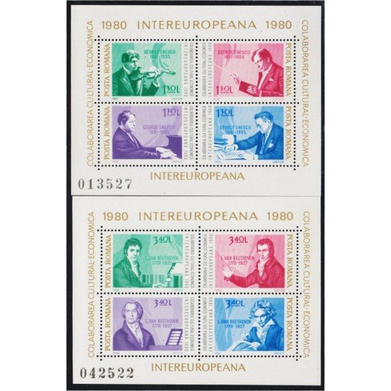 Rumanía HB 142/43 1980 Colaboración cultural y económica Europea MNH