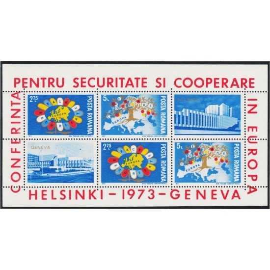 Rumanía HB 109 1973 Conferencia por la seguridad y la cooperación en Europa MNH Rumanía HB 109 1973 Conferencia por la seguridad y la cooperación en Europa MNH