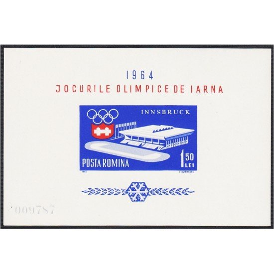 Rumanía HB 56 1963 9º Juegos olímpicos de invierno MNH