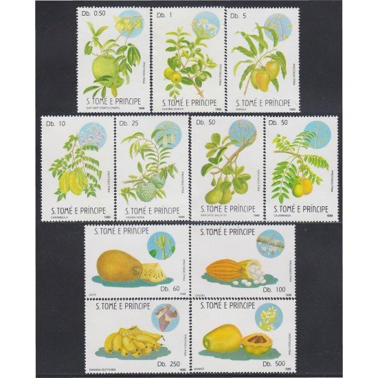 Santo Tomé y Príncipe 932/42 1989 Frutas de Santo Tomé MNH  