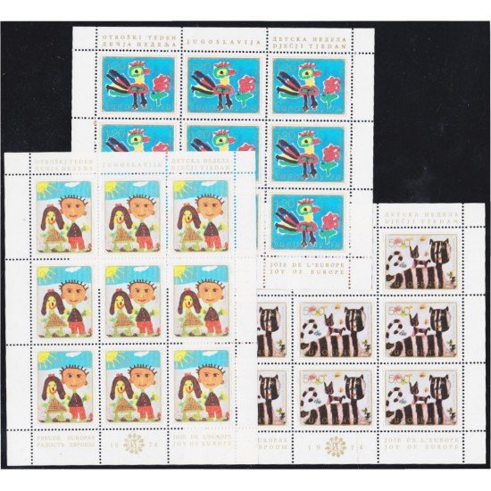 Yugoslavia 1458/60 1974 Minihojita Semana europea del infante MNH Yugoslavia 1458/60 1974 Minihojita Semana europea del infante MNH