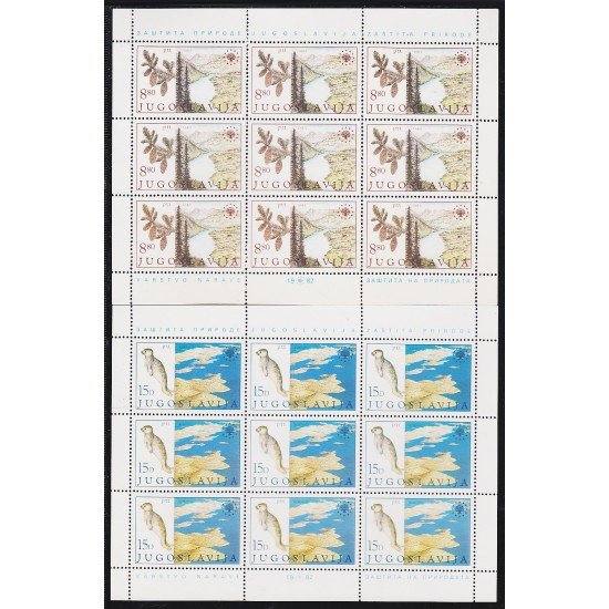 Yugoslavia 1827/28 1982 Minihojita Protección del medio ambiente  MNH