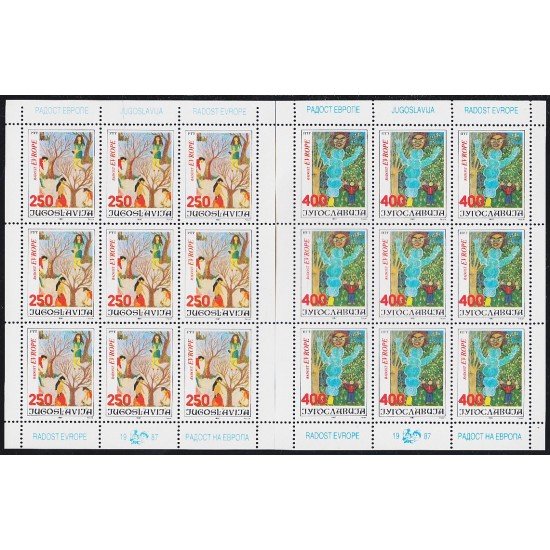 Yugoslavia 2121/22 1987 Minihojita Alegría de europa MNH