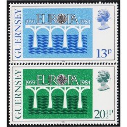 Guernsey 286/87 1984 Europa Puente de la cooperación europea MNH