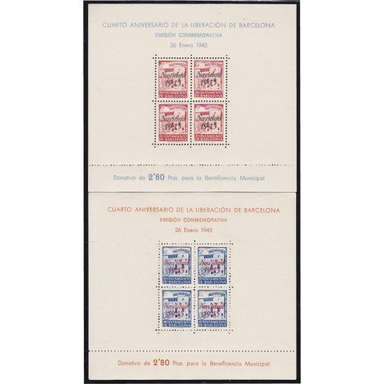 Barcelona 53/54 1943 Navidad Christmas Sin goma