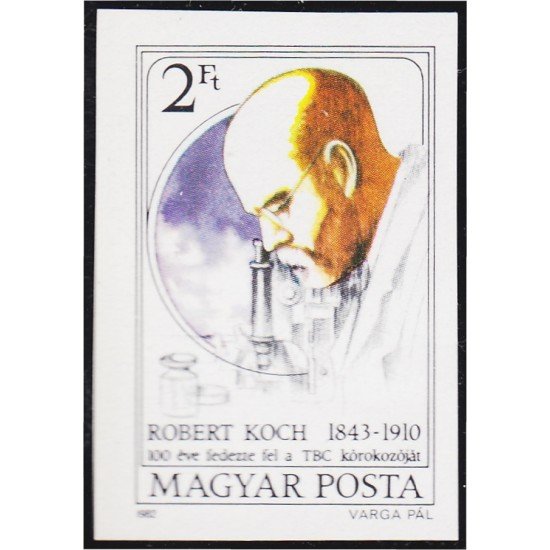 Hungría Hungary 2796 1982 Dr. Robert Koch MNH Sin dentar Hungría Hungary 2796 1982 Dr. Robert Koch MNH Sin dentar