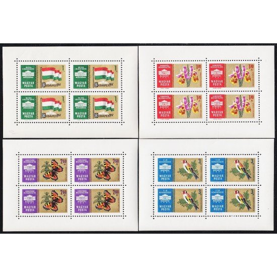 Hungría Hungary 1444/47 Minihojita 1961 Minihojita Exposición Filatélica Internacional MNH Hungría Hungary 1444/47 Minihojita 1961 Minihojita Exposición Filatélica Internacional MNH
