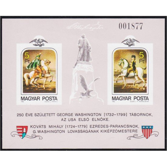 Hungría Hungary HB 161 1982 Presidente George Washington MNH Sin dentar