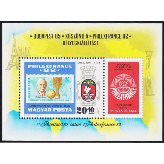 Hungría Hungary HB 160 1982 Philexfrance Exposición Filatélica Internacional MNH Hungría Hungary HB 160 1982 Philexfrance Exposición Filatélica Internacional MNH