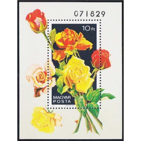 Hungría Hungary HB 159 1982 Flores Flowers Rosas MNH