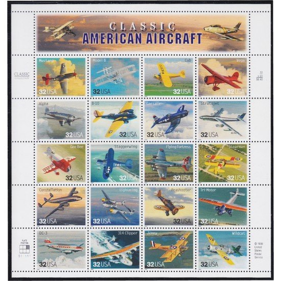 Estados Unidos USA 2610/29 1997 Aviones americanos clásicos MNH Estados Unidos USA 2610/29 1997 Aviones americanos clásicos MNH