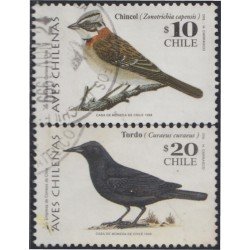 Chile 1515/16 Serie Corriente. Pájaros de Chile usados Chile 1515/16 Serie Corriente. Pájaros de Chile usados