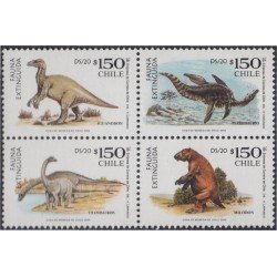 Chile 1537/40 2000 Fauna. Dinosaurios MNH Chile 1537/40 2000 Fauna. Dinosaurios MNH