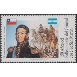 Chile 1550 2000 150 Años de la muerte del General José de San Martin MNH Chile 1550 2000 150 Años de la muerte del General José de San Martin MNH