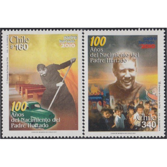 Chile 1578/79 2001 100 cent. del Nacimiento del Padre Hurtado MNH Chile 1578/79 2001 100 cent. del Nacimiento del Padre Hurtado MNH